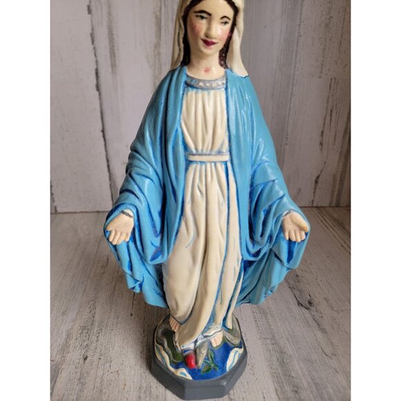Virgin‎ Mary plaster vintage religious home decor Bible xmas - Picture 2 of 9